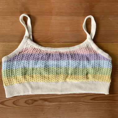 Multicoloured striped crochet top