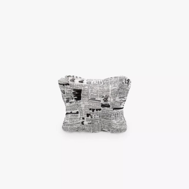 Zara Black and White Newspaper Crop Top