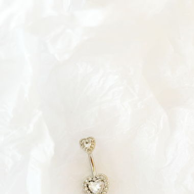 Heart Belly Piercing with zirconia silver