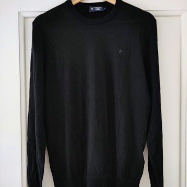 Pull en mérinos noir Hackett