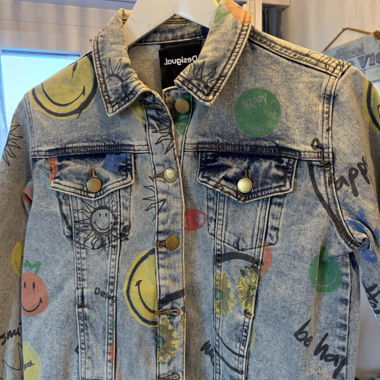 Desigual Jeansjacke mit Smiley Print