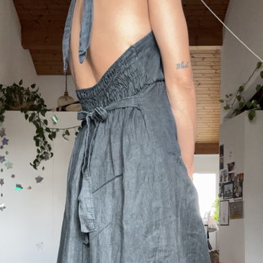 Maxikleid Neckholder Grösse S/M100%Leine