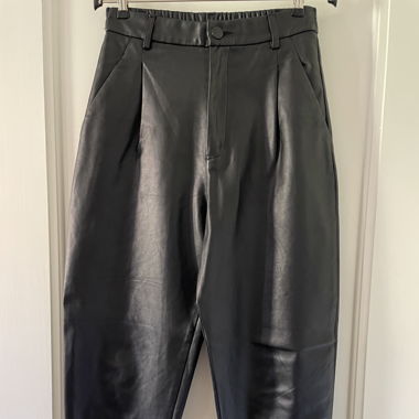 Pantalons en simili cuir, doublé en laine 