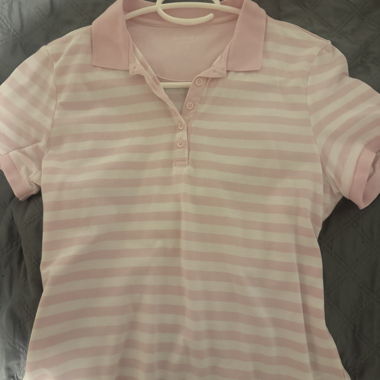 Pinkes Poloshirt gestreift