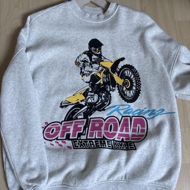 Grauer Off-Road Motocross Sweatshirt
