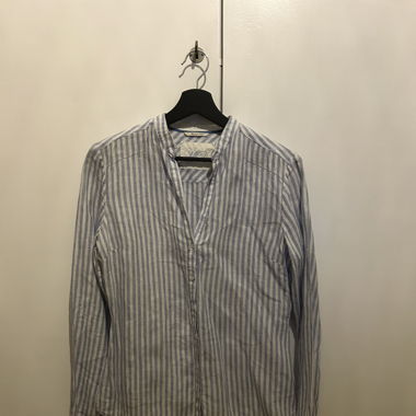  Blue and White Striped Shirt