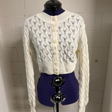 Weisse Strick-Cardigan S