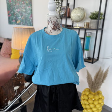 T-shirt Karl Kani – Turquoise/Bleu clair, L, comme neuf