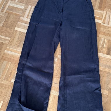 Black linen trousers