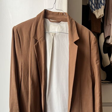 Ensemble tailleur brun caramel 