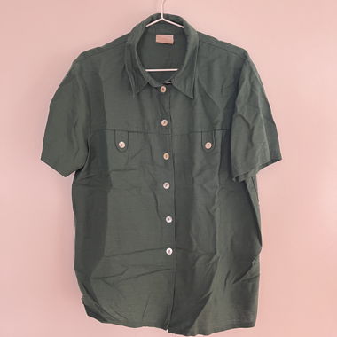 Camicia vintage a maniche corte verde