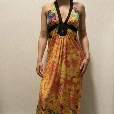 summer maxi dress with halter neck, one size