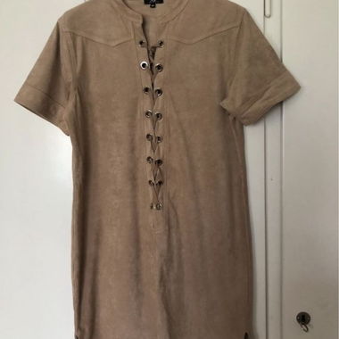Wildlederoptik Kleid Avant Premiere Gr. 38 Beige
