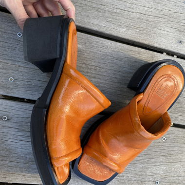 Sandales en cuir orange Billi Bi