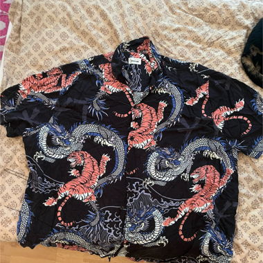 Tiger and Dragon Button Up