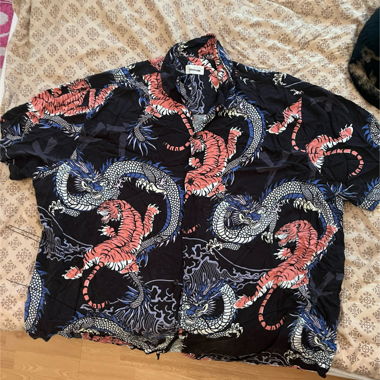 Tiger and Dragon Button Up