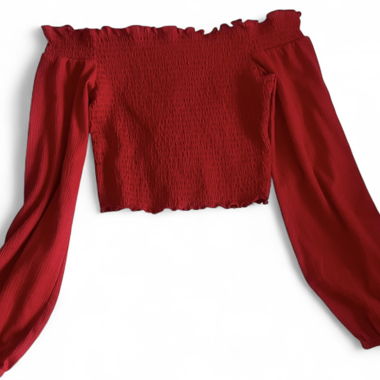 H&M - Gerüschtes Langarm Crop Top
