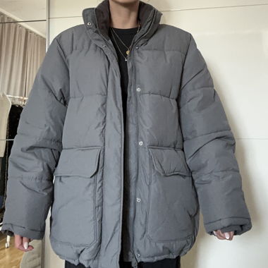 Bomberjacke grau oversize