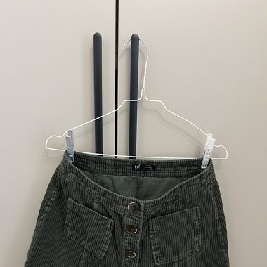 Zara military green velvet skirt