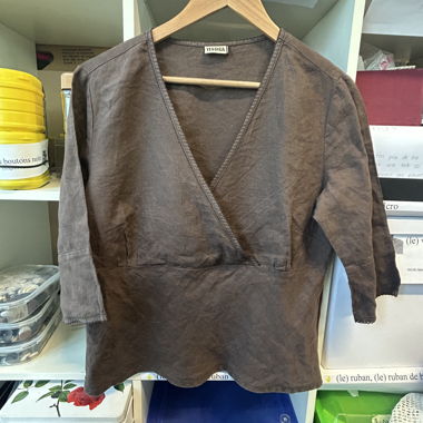 Vintage Yessica Brown Wrap Top