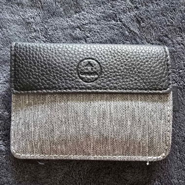 Pochette en toile et cuir