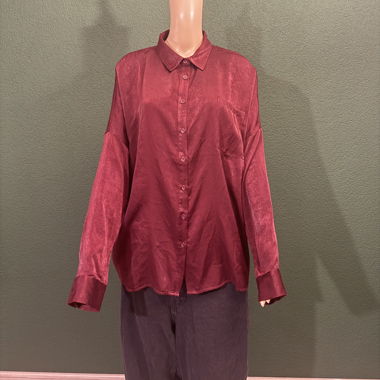 Camicia a maniche lunghe bordeaux