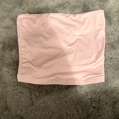 Pink strapless top