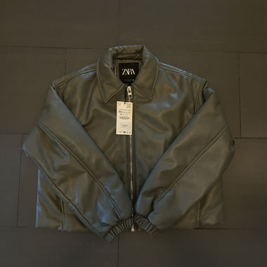 Zara FAUX LEATHER AVIATOR JACKET - new