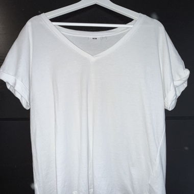 WE T-shirt bianco scollo a V taglia L