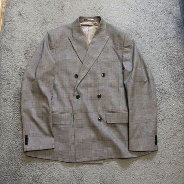 Plaid Double-Breasted Blazer