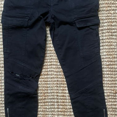 J.BRAND black skinny cargo jeans 27/28 ankle zip