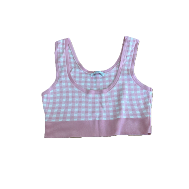 Pink Top with Square Pattern