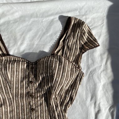 Top Vintage style Corset Beige-Brun