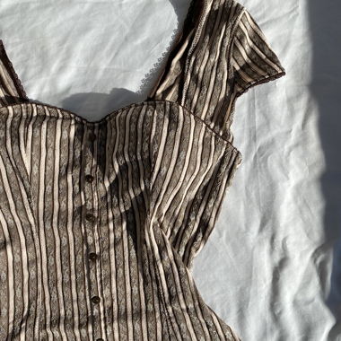 Top Vintage style Corset Beige-Brun
