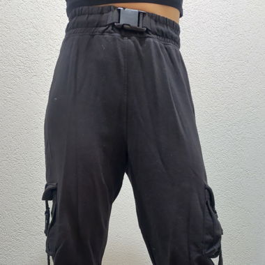 Schwarze Jogginghose mit Taschen XS