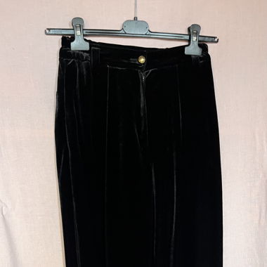 Hose Samt schwarz Vintage