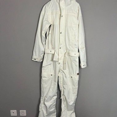 White Burton Ski Overall, Size M