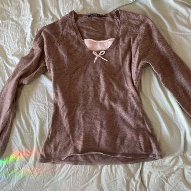 Brown Top with Bow