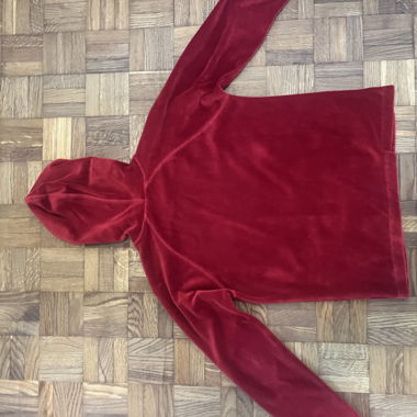 Velvet Hoodie with Zipper