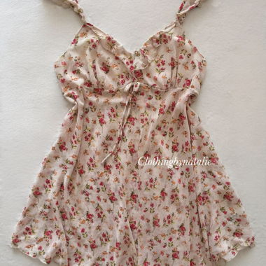 Robe nuisette Babydoll en mousseline de soie fleurie transparente taille M