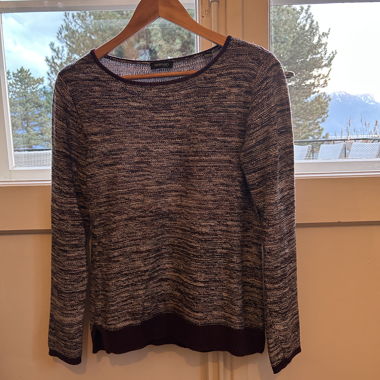Thin marl sweater bordeaux and beige