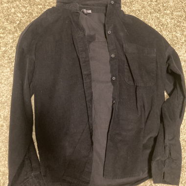 black corduroy button up shirt