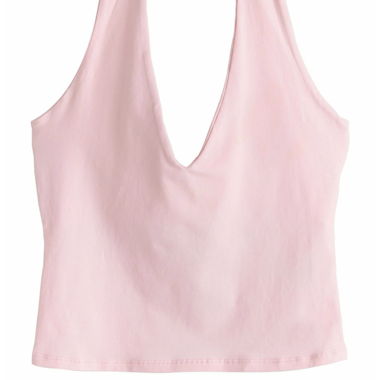 Top rosa a spalla scoperta