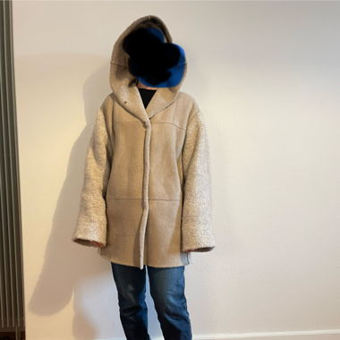 Manteau peau retournée 