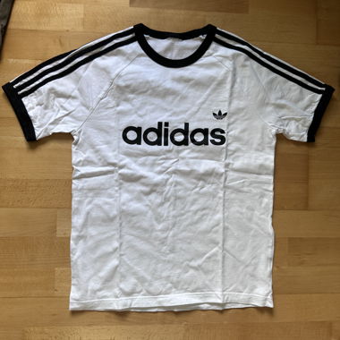 T-shirt Adidas blanc/noir
