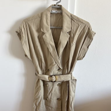 Robe chemise beige