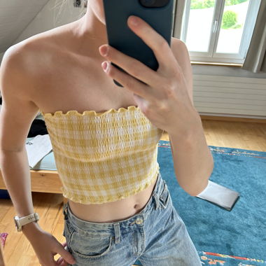 Top bandeau reversibile giallo