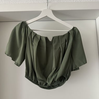 Green Off-Shoulder Top