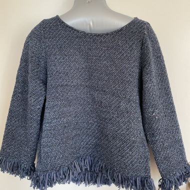 Maje pull texturé bleu