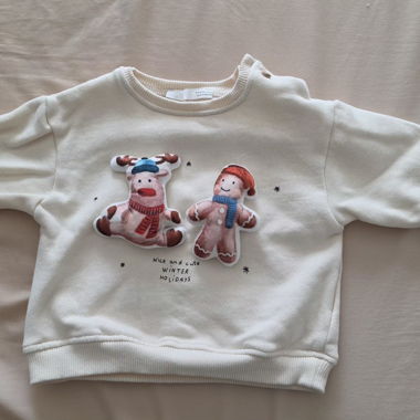 Baby sweatshirt winter motif ecru